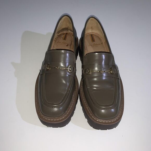 Sam Edelman Shoes Womens Size 8.5 Patent Leather Loafers Lug Sole Horsebit - Picture 4 of 9